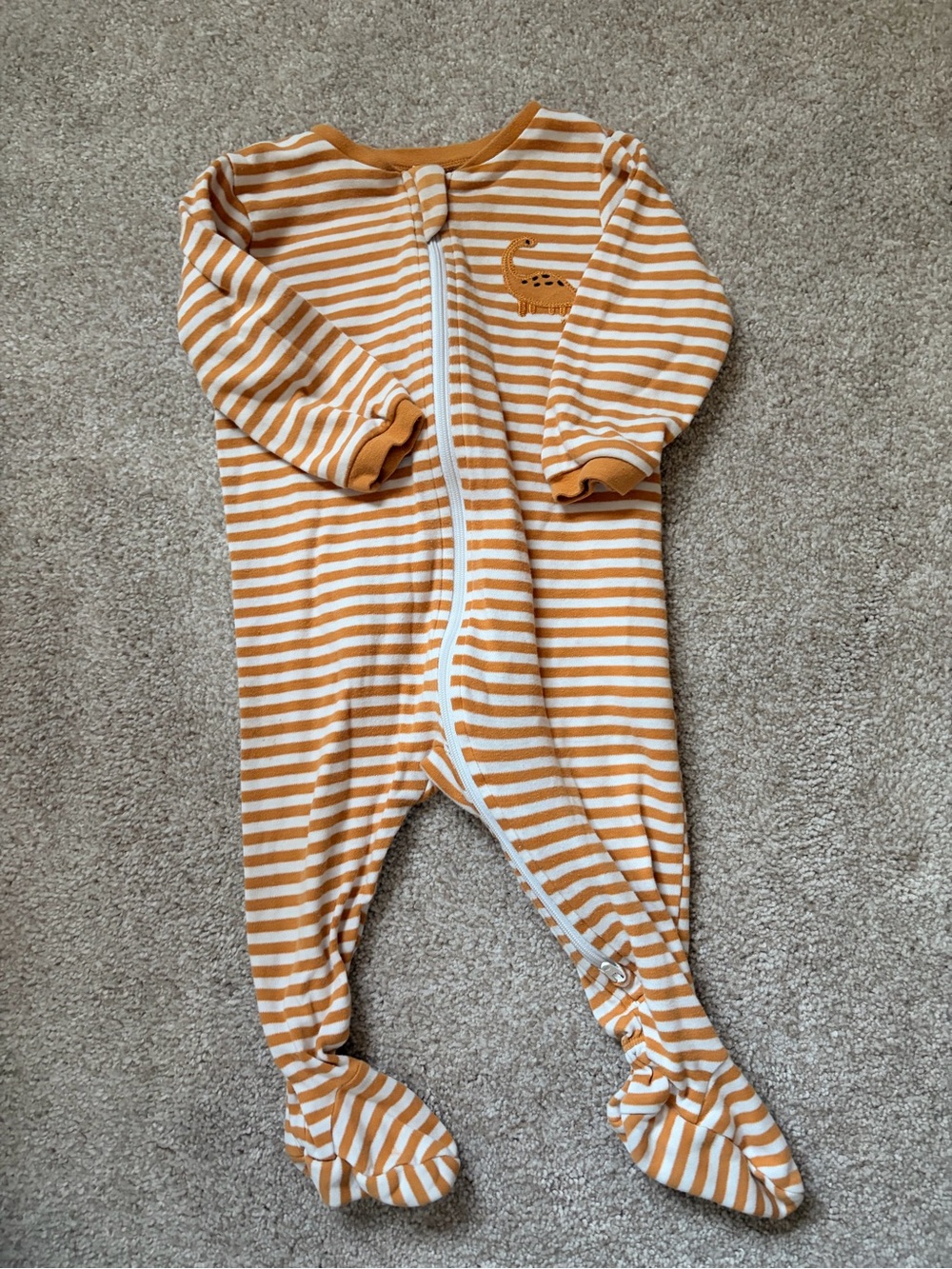 Pekkle - Striped Mustard & White Footed One-Piece